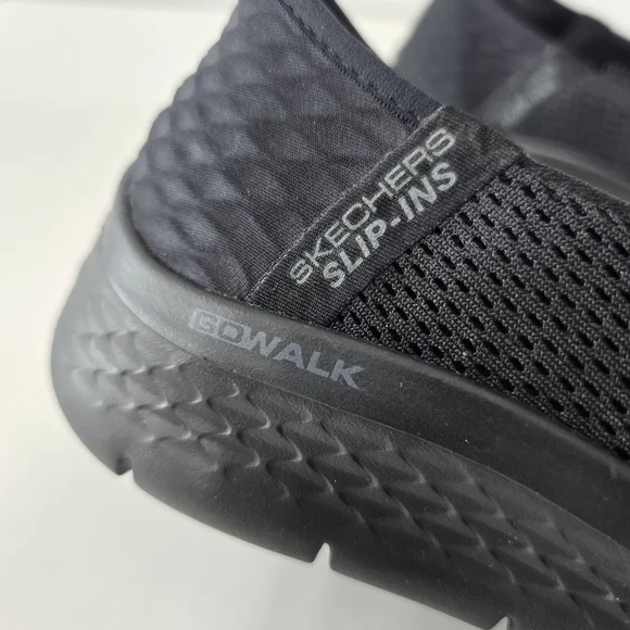 Skechers Slip-Ins Go Walk Flex Solid Black Slip On Athletic Tennis Shoes NEW 6 - Picture 7 of 14